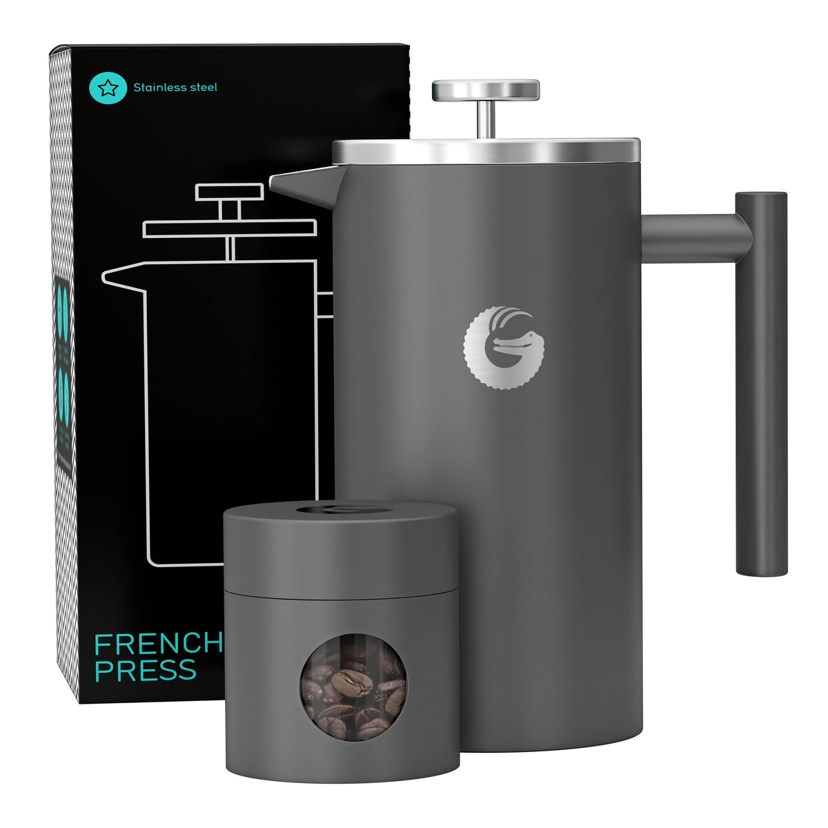Coffee Gator 34oz Insulated French Press, Orange