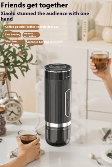 Portable Rechargeable Espresso Machine, Capsule and Ground Coffee